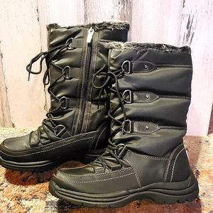 Sporto Winter Boots Black with Faux Fur size 7M Calf High